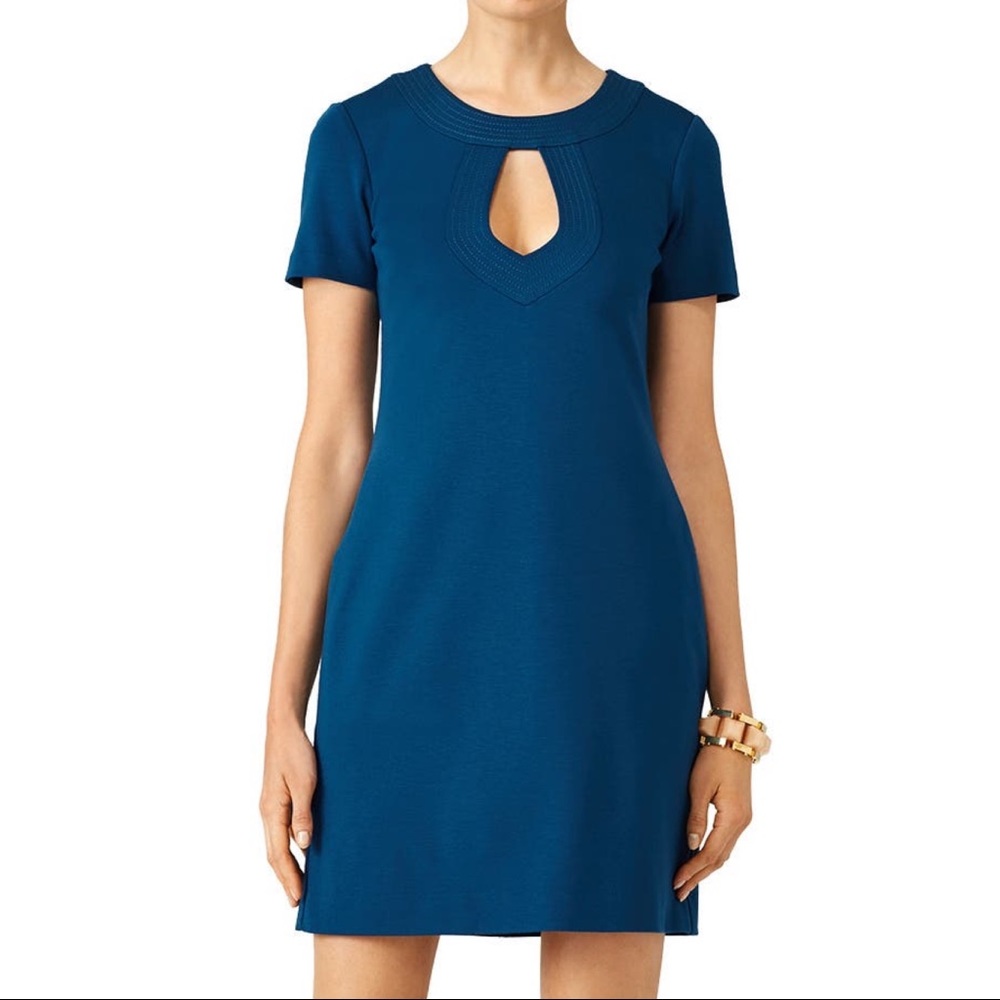 Trina Turk In Clover Ponte Keyhole Short Sleeve Mini Dress Wedding Office Career